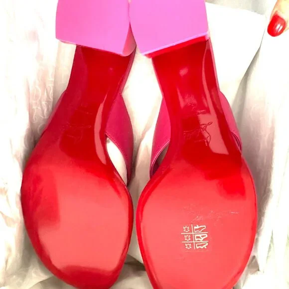 Christian Louboutin JANETONGA 55  Leather Thong Mule Sandals Heels Shoes - Picture 12 of 14